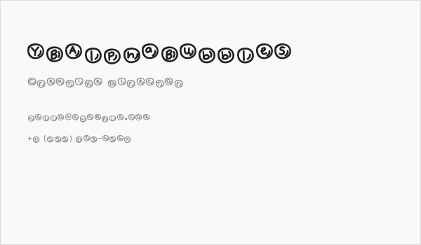 YBAlphaBubbles Business Card