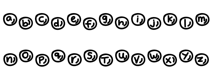 YBAlphaBubbles Font LOWERCASE