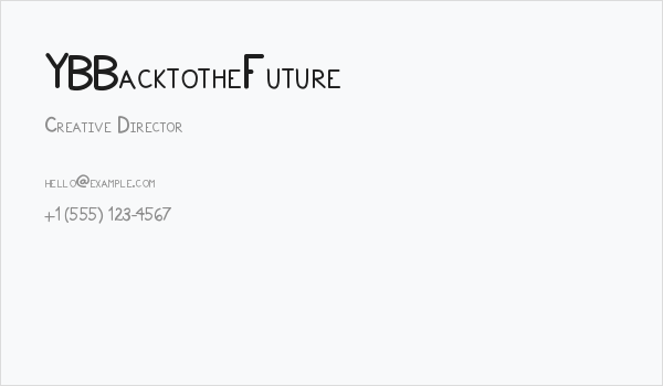 YBBacktotheFuture Business Card