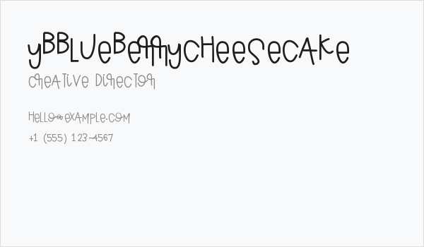 YBBlueberryCheesecake Business Card
