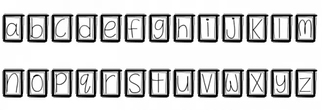 YBBoxyPunchie Schriftart Kleinbuchstaben