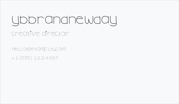 YBBrandNewDay Business Card