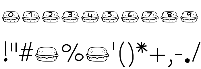 YBCheeseburgerAlphas Font OTHER CHARS