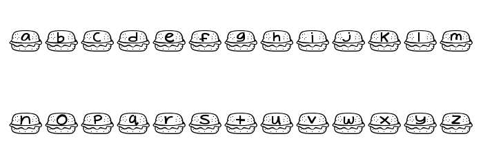 YBCheeseburgerAlphas Font LOWERCASE