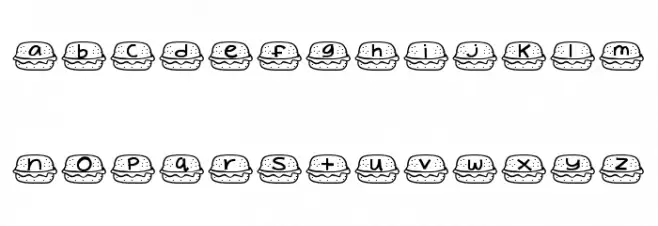YBCheeseburgerAlphas Schriftart Kleinbuchstaben