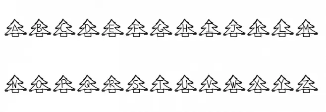 YBChristmasAlphabet Schriftart Groß