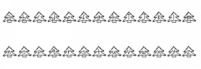 YBChristmasAlphabet Caratteri MINUSCOLO