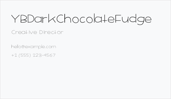 YBDarkChocolateFudge Business Card