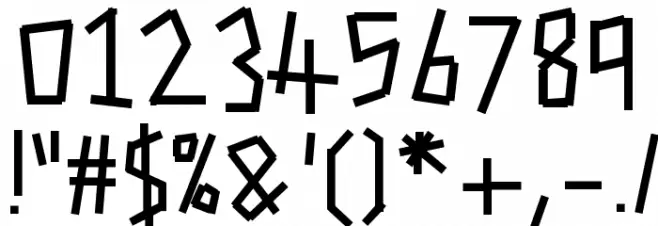 YBDoTheRobot Font OTHER CHARS