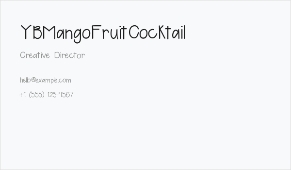 YBMangoFruitCocktail Business Card