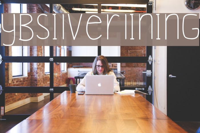 YBSilverLining Font examples