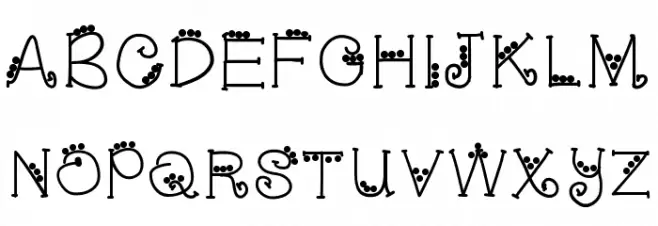 YBSnowStruck フォント 大文字