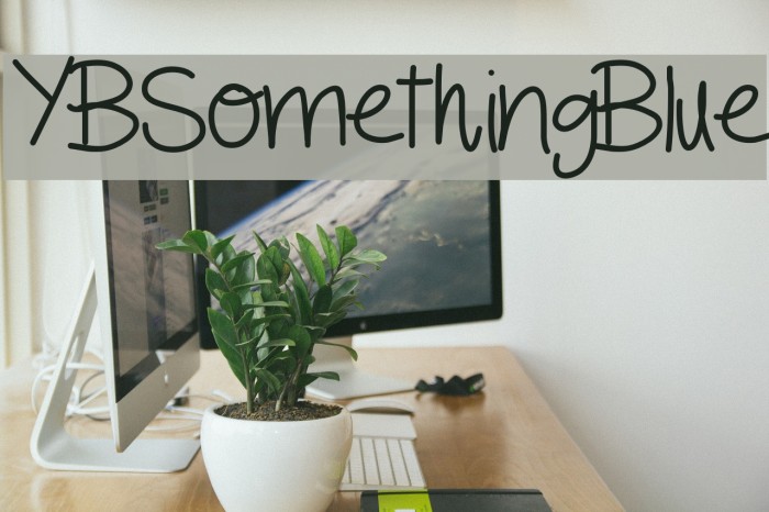 YBSomethingBlue Font examples