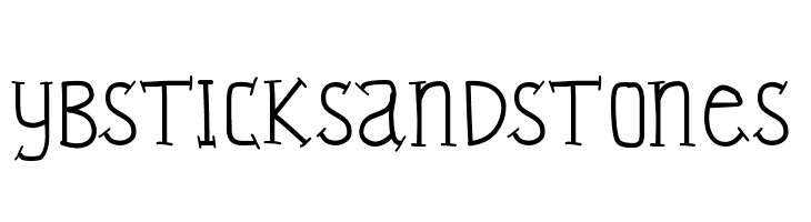 YBSticksAndStones  नि: शुल्क फ़ॉन्ट्स डाउनलोड
