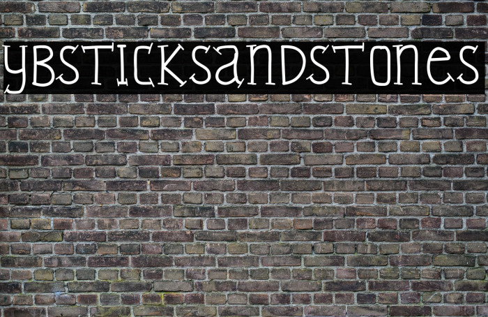 YBSticksAndStones Font examples