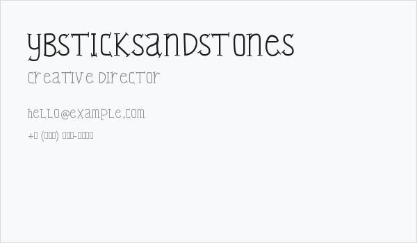 YBSticksAndStones Business Card