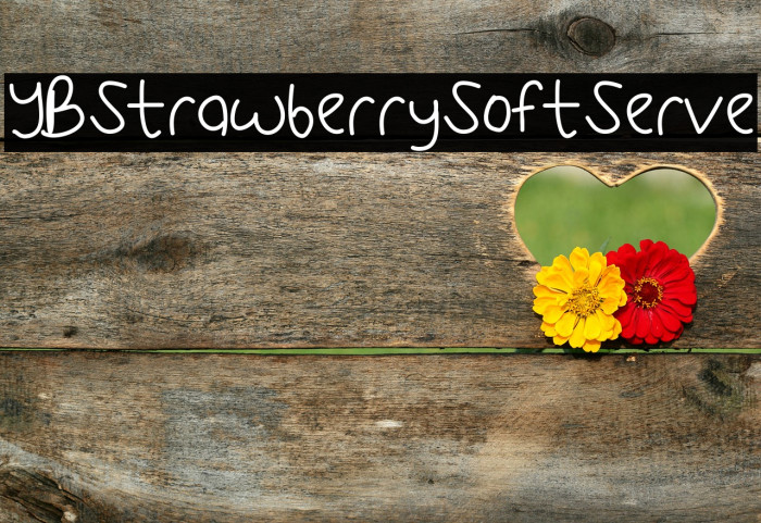 YBStrawberrySoftServe Font examples