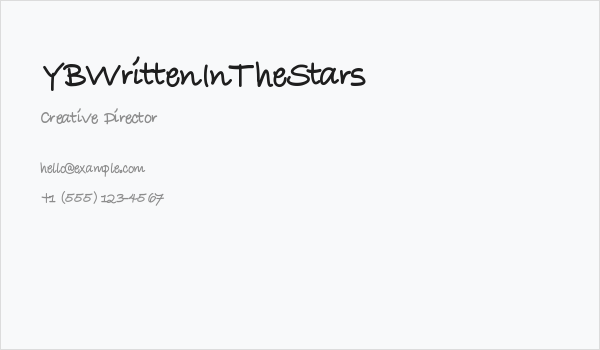 YBWrittenInTheStars Business Card