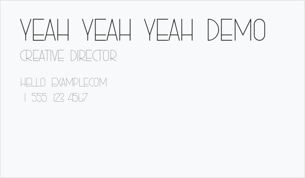 YEAH YEAH YEAH DEMO Business Card
