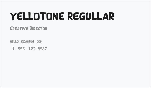 YELLOTONE REGULLAR Business Card
