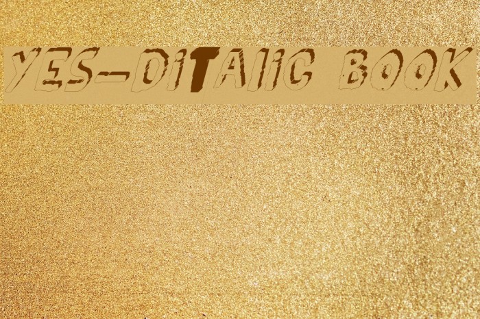 YES_3Ditalic Book Font examples