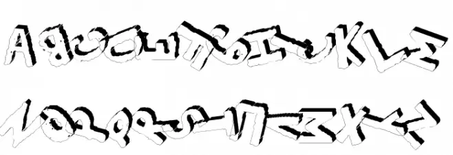 YES_3Drotated Book Шрифта ВЕРХНИЙ
