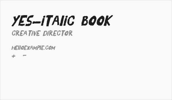 YES_italic Book Business Card