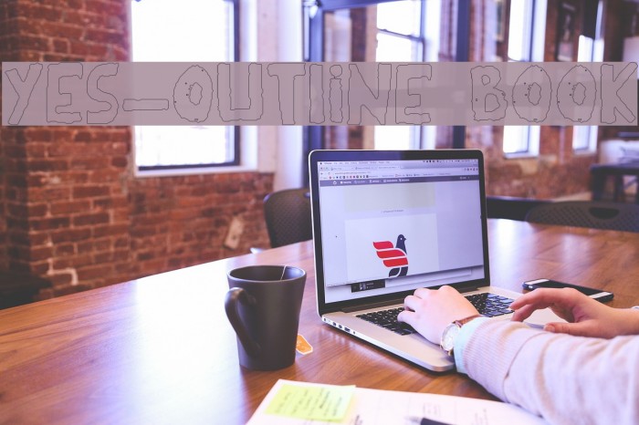 YES_outline Book Font examples