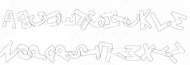 YES_outlinerotated Book フォント 大文字