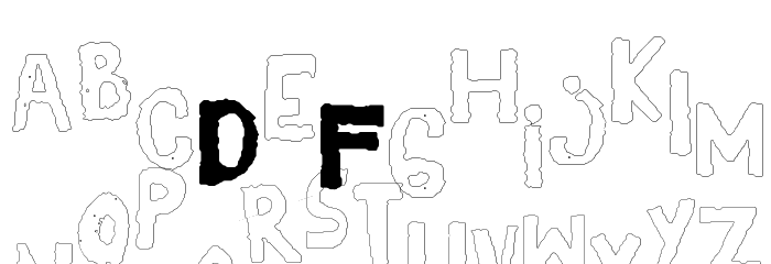YES_outlineshaken Book Font LOWERCASE