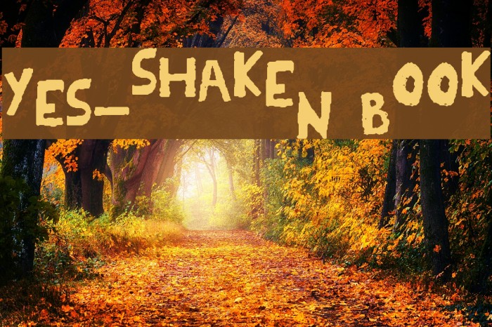 YES_shaken Book Font examples