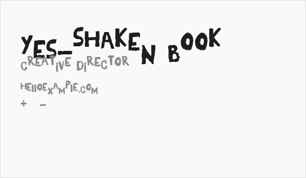 YES_shaken Book Business Card