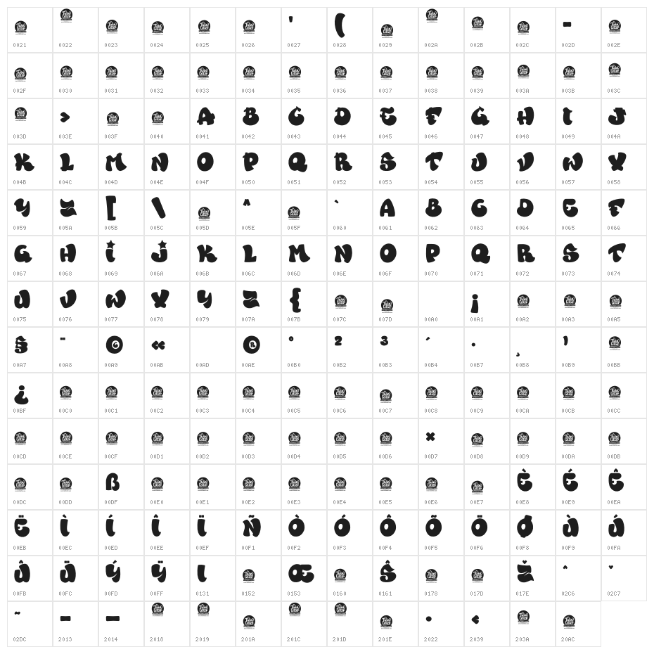YEZiSA PERSONAL USE Character Map