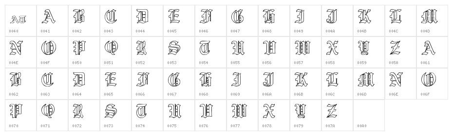 Ye Old Shire Outline Character Map