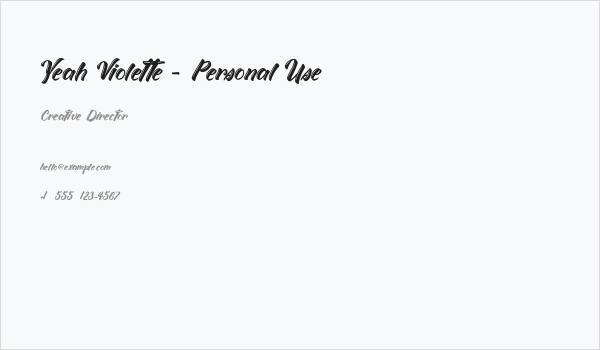 Yeah Violette - Personal Use Business Card