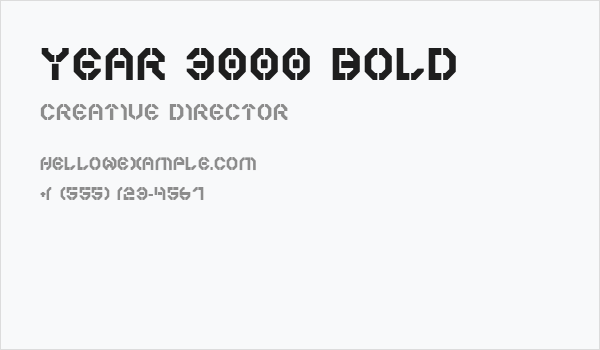 Year 3000 Bold Business Card
