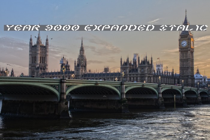 Year 3000 Expanded Italic Font examples