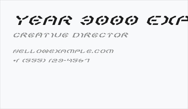 Year 3000 Expanded Italic Business Card