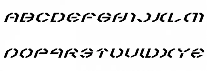 Year 3000 Expanded Italic Caratteri MINUSCOLO