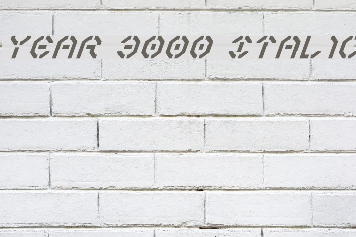 Year 3000 Italic Schriftart examples