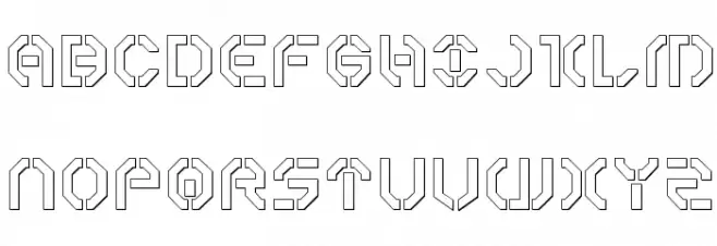 Year 3000 Outline 字体 大写