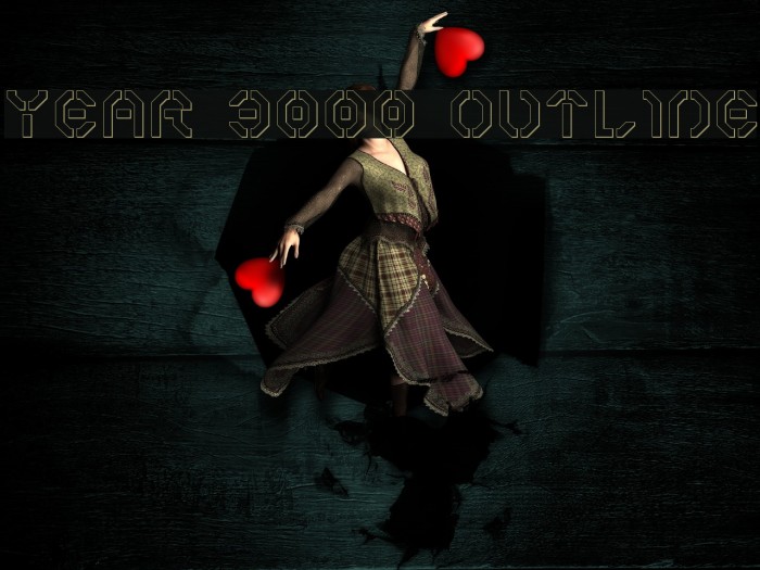 Year 3000 Outline Font examples