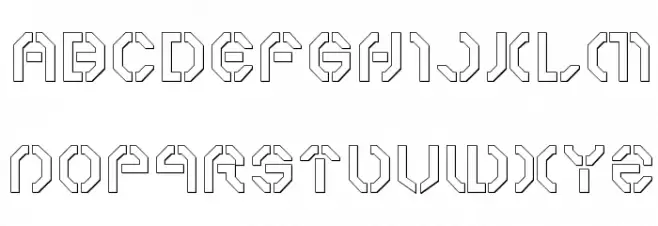 Year 3000 Outline Font Litere mici