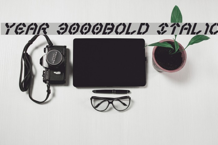 Year 3000Bold Italic Font examples