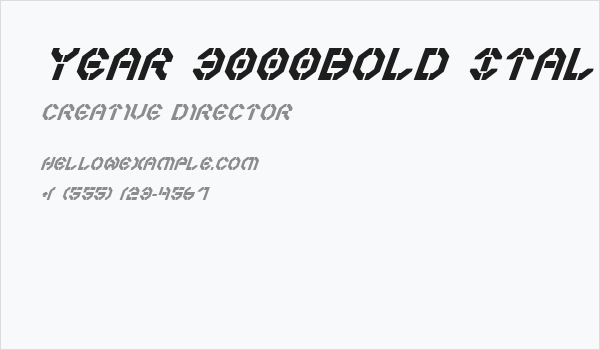 Year 3000Bold Italic Business Card