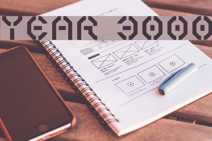 Year 3000 Font examples