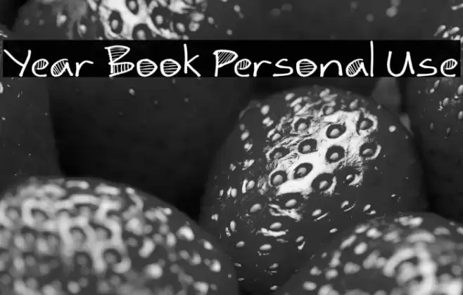 Year Book Personal Use Schriftart examples