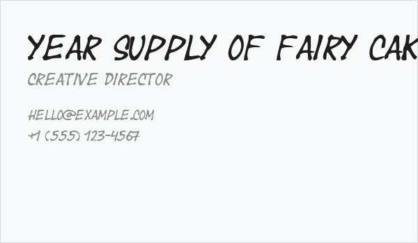 Year supply of fairy cakes Business Card