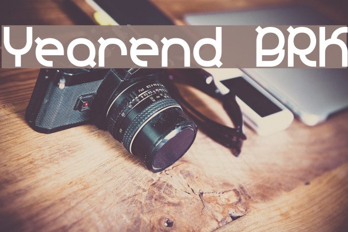 Yearend BRK Font examples