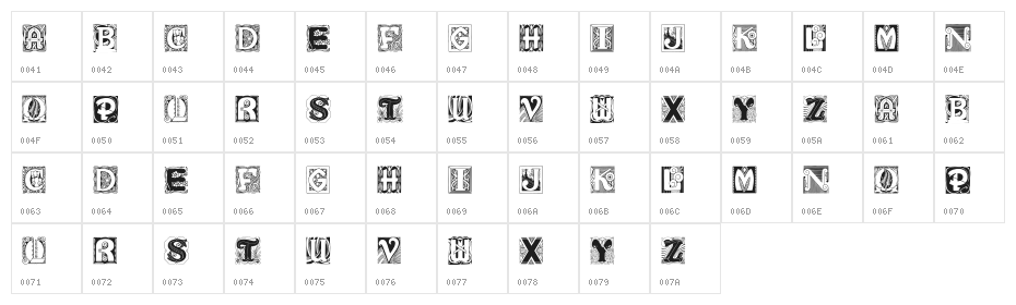 Years Regular Character Map